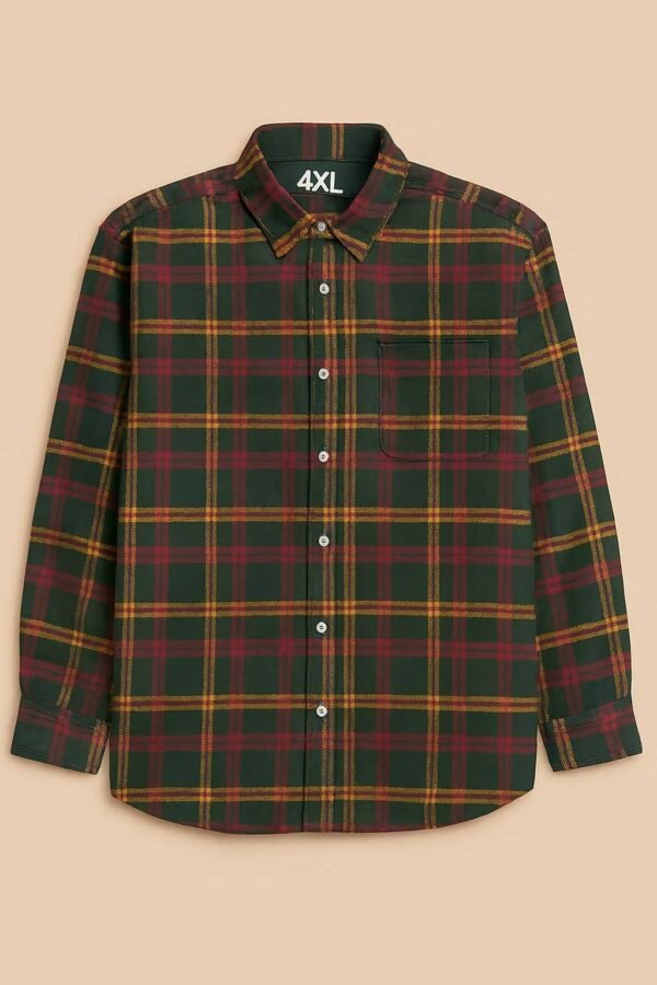 Check Style Green-Maroon-Yellow Casual Shirt
