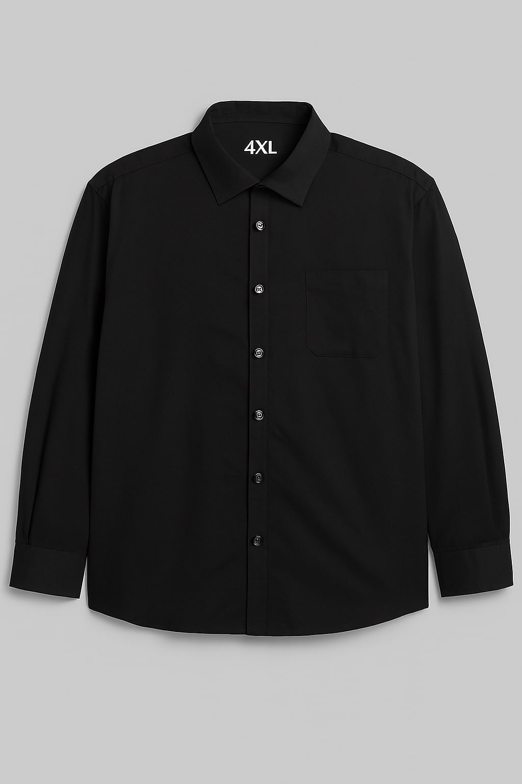 4xl-pure-black-casual-shirt Black Formal Shirt