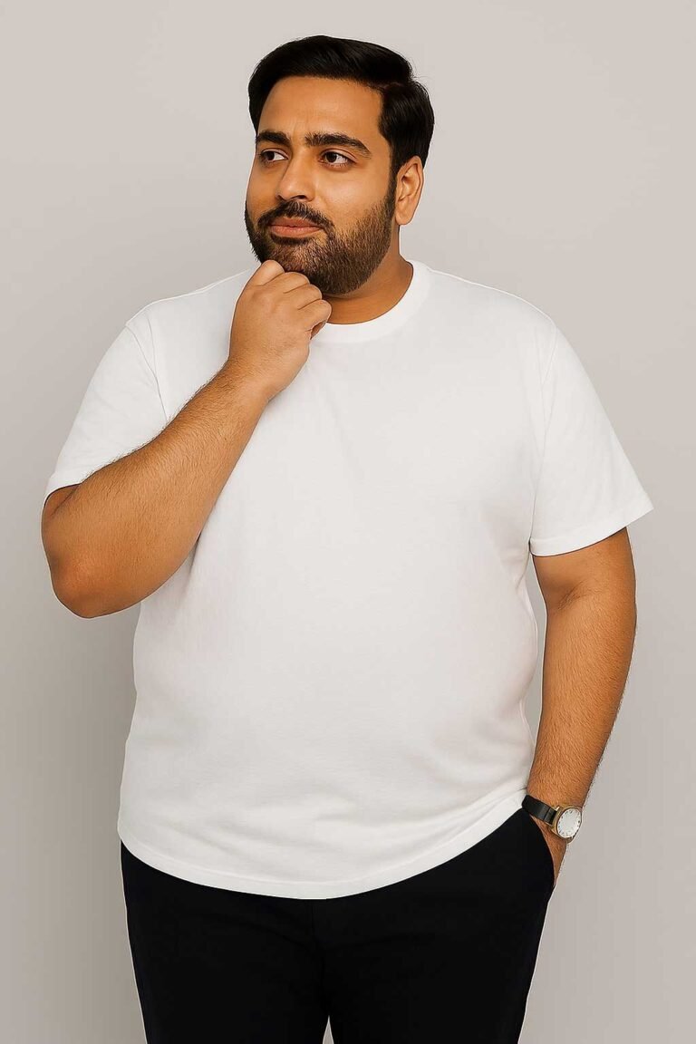 Plain White T-Shirt 4XL in Pakistan