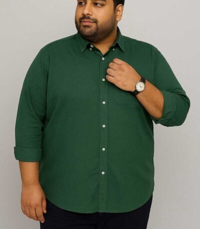 Solid Green Casual Shirt