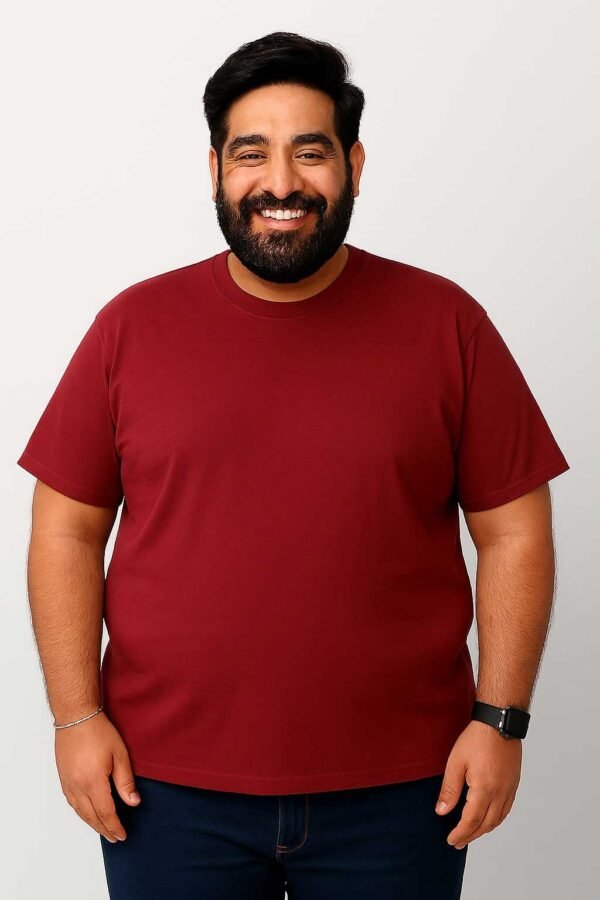 Plain T-Shirt in Maroon Color