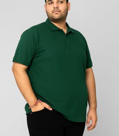 Plain Green Polo Shirt XXXXL Size