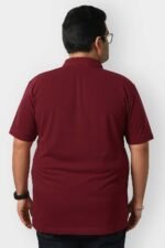 Plain Maroon Plus Size Polo Shirt