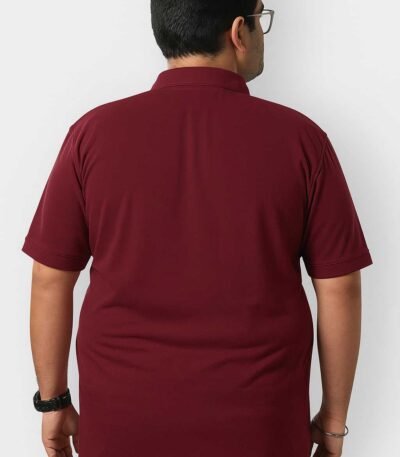Plain Maroon Plus Size Polo Shirt